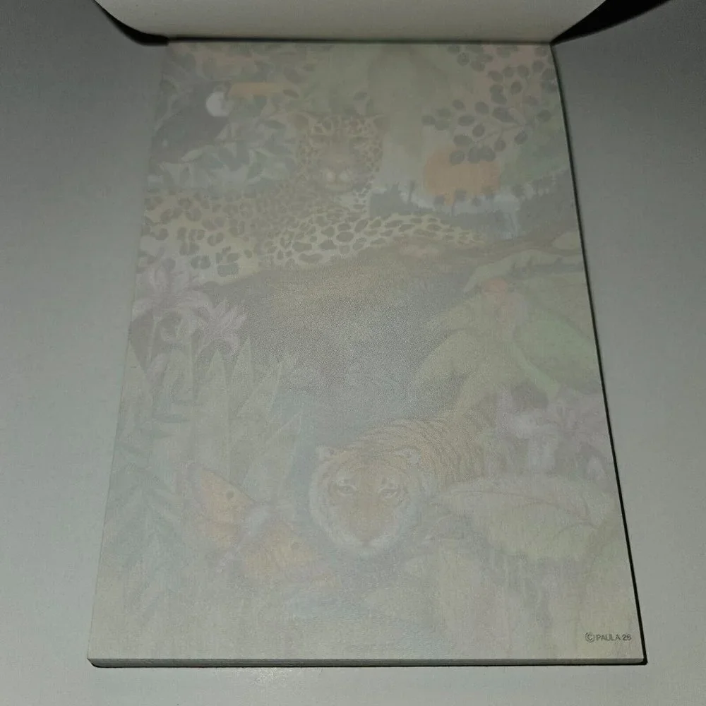 VTG Tiger Leopard Rainforest Notepad Approx 60 Printed Sheets Paula Memo Pad 90s
